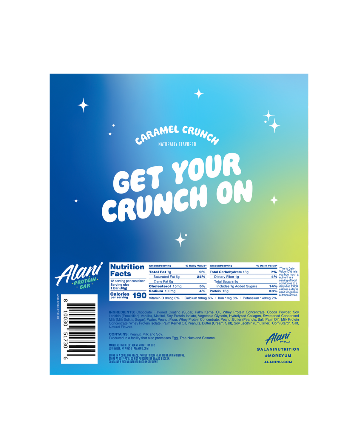 Caramel Crunch Protein Bars, 16g Protein, 12 Pack