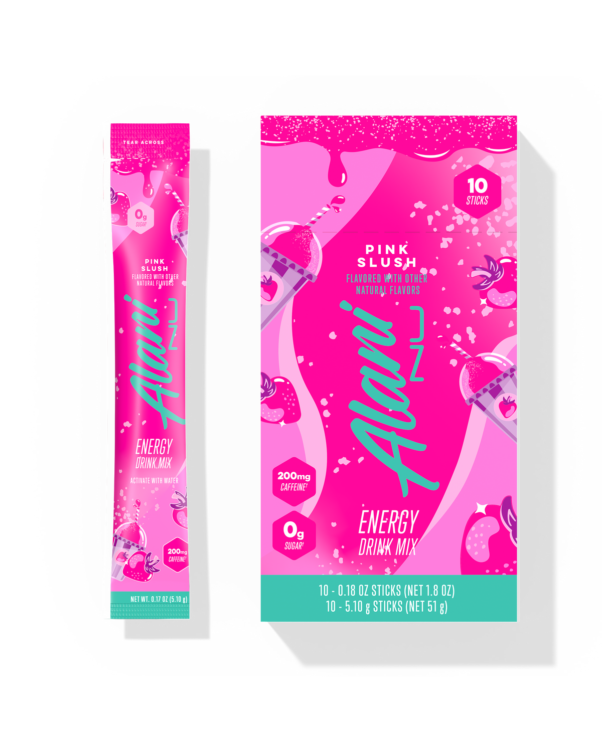 Pink Slush Energy Drink Sticks, 10 Pack