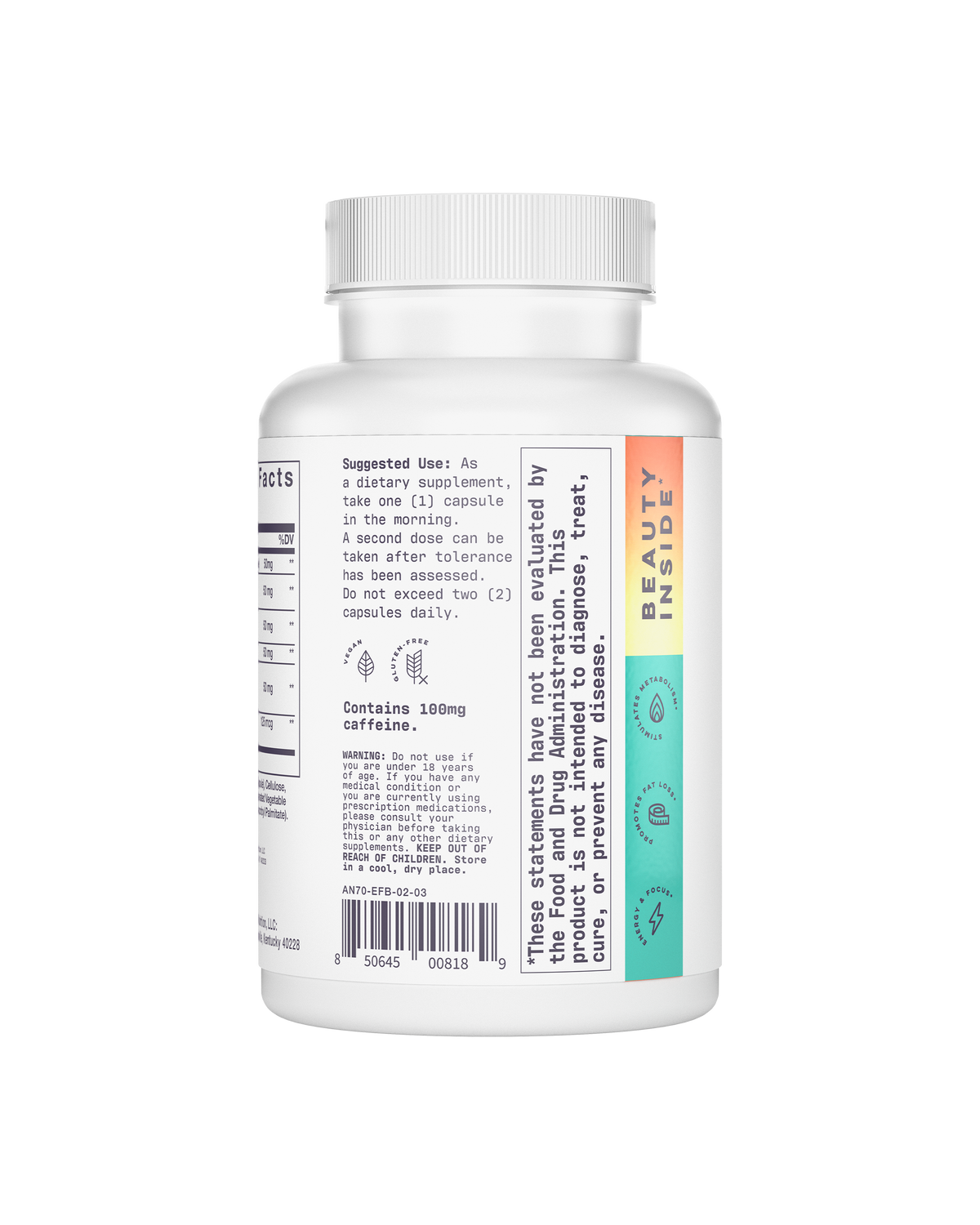 Fat Burner Capsules with Caffeine – 60-Day Supply