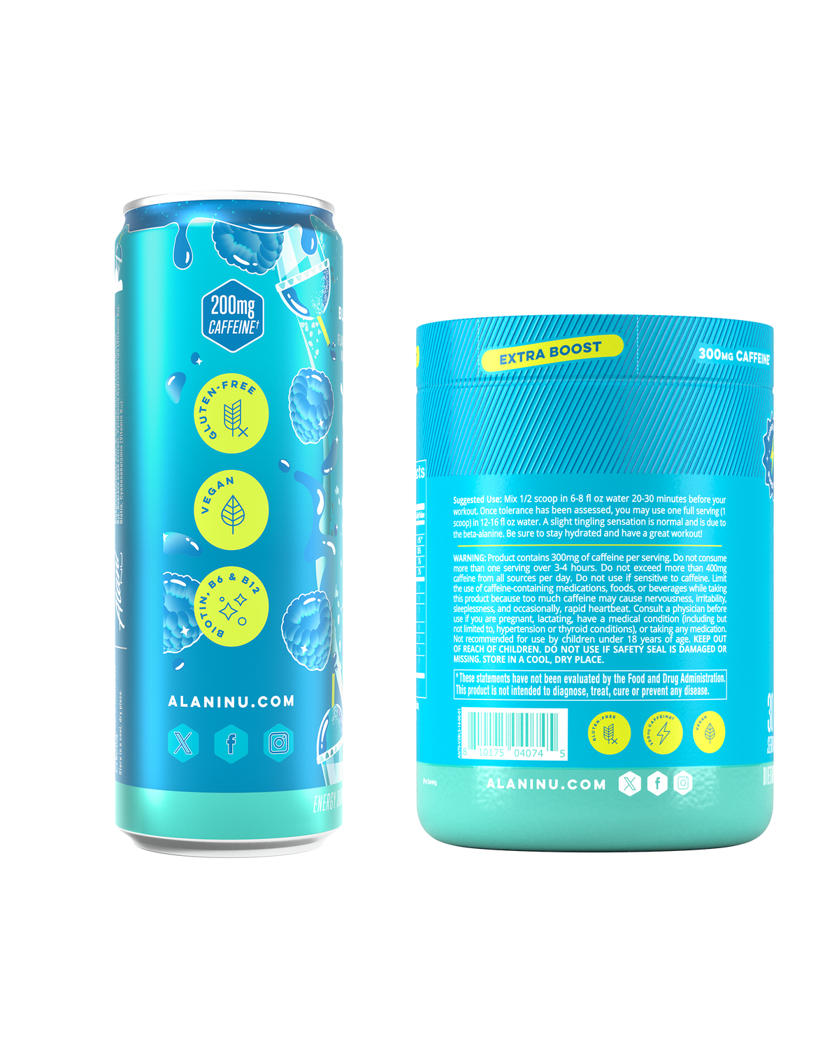 Blue Slush Energy Drink 12-Pack and Pre-Workout+ Bundle