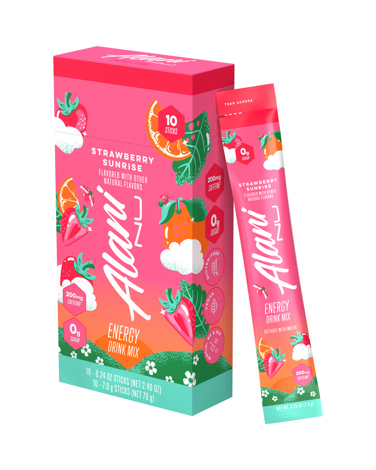 Strawberry Sunrise Energy Sticks - 10 Pack