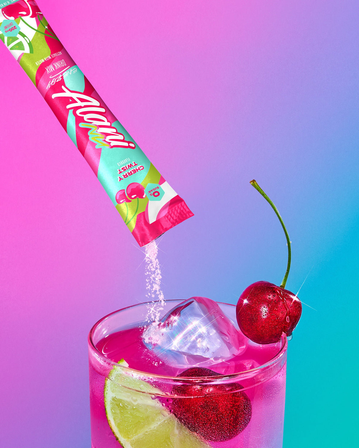 Cherry Twist Powdered Energy Sticks, 10 Pack