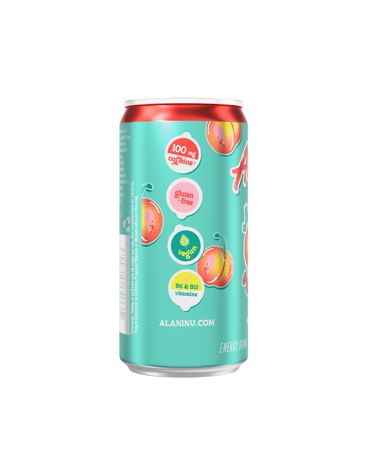 Juicy Peach Mini Energy Drinks – Zero Sugar, 24 Pack